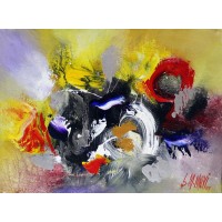 S. M. Naqvi, Acrylic on Canvas, 10  x 14 Inch, Abstract Painting, AC-SMN-038